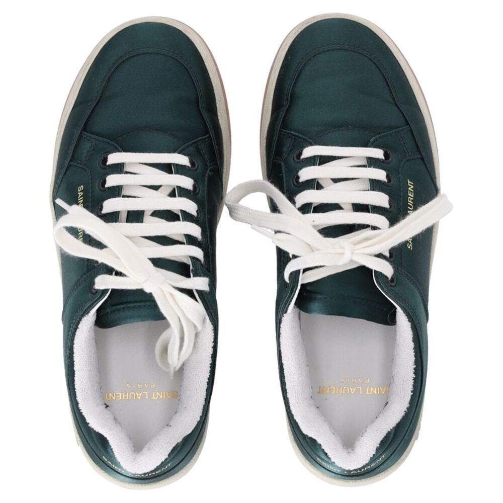 Saint Laurent SL/61 Low-Top Sneakers in Green Satin - Picture 7 of 12